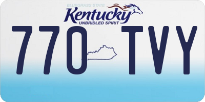 KY license plate 770TVY