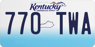 KY license plate 770TWA