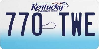 KY license plate 770TWE