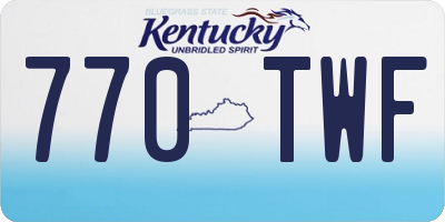 KY license plate 770TWF