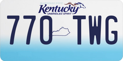 KY license plate 770TWG