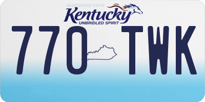 KY license plate 770TWK