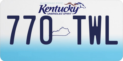 KY license plate 770TWL