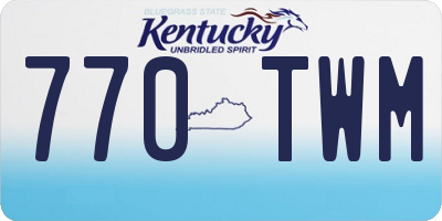 KY license plate 770TWM