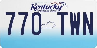 KY license plate 770TWN
