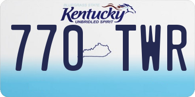 KY license plate 770TWR