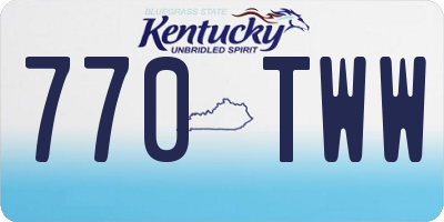 KY license plate 770TWW
