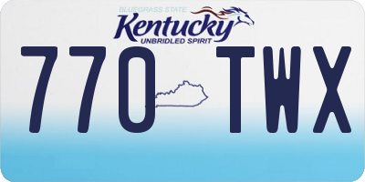 KY license plate 770TWX