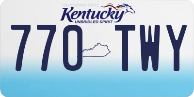 KY license plate 770TWY