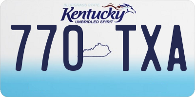KY license plate 770TXA