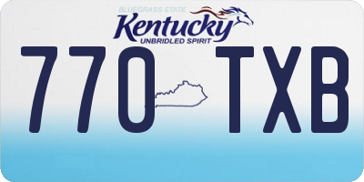 KY license plate 770TXB