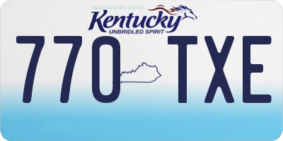 KY license plate 770TXE
