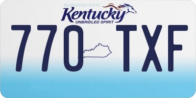 KY license plate 770TXF