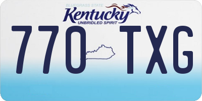 KY license plate 770TXG