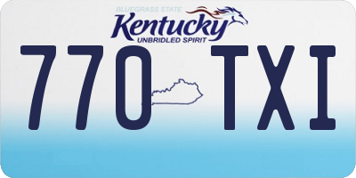KY license plate 770TXI