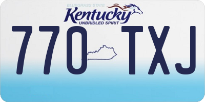 KY license plate 770TXJ