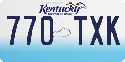 KY license plate 770TXK