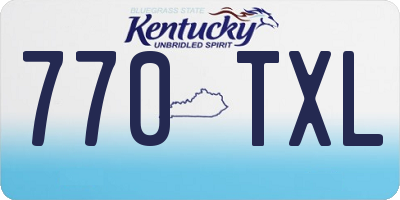 KY license plate 770TXL