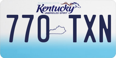 KY license plate 770TXN