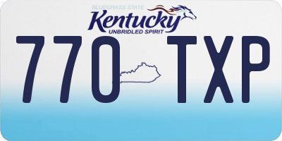 KY license plate 770TXP