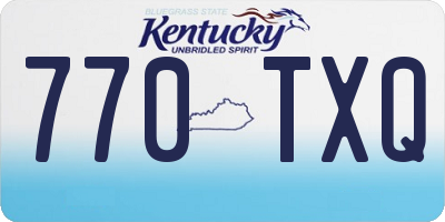 KY license plate 770TXQ