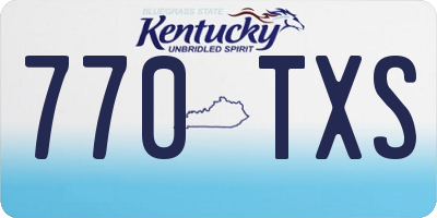 KY license plate 770TXS