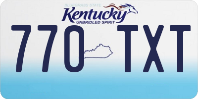 KY license plate 770TXT