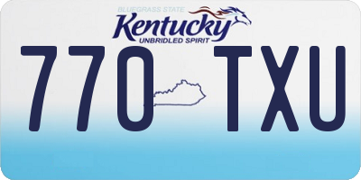 KY license plate 770TXU