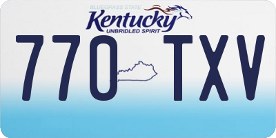 KY license plate 770TXV