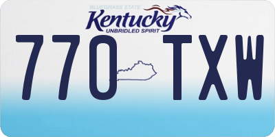 KY license plate 770TXW