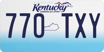 KY license plate 770TXY