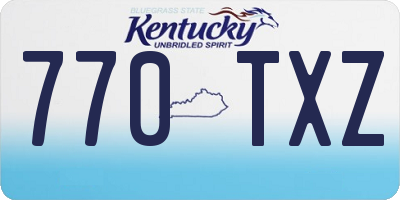 KY license plate 770TXZ