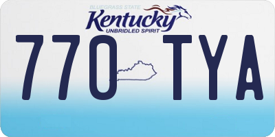 KY license plate 770TYA