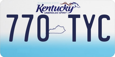 KY license plate 770TYC
