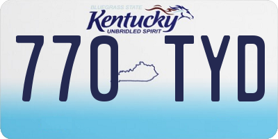 KY license plate 770TYD
