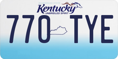 KY license plate 770TYE