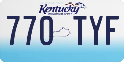 KY license plate 770TYF