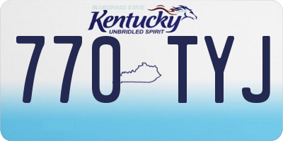 KY license plate 770TYJ