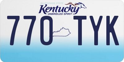 KY license plate 770TYK