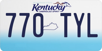KY license plate 770TYL