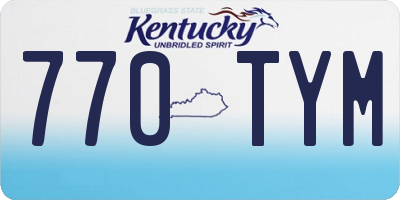 KY license plate 770TYM