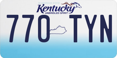 KY license plate 770TYN