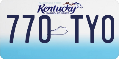 KY license plate 770TYO