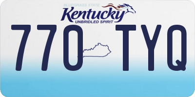 KY license plate 770TYQ