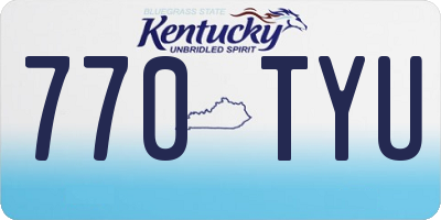 KY license plate 770TYU