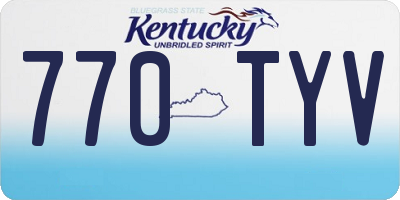 KY license plate 770TYV