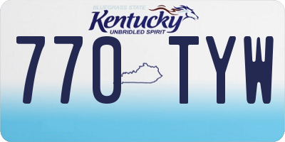 KY license plate 770TYW