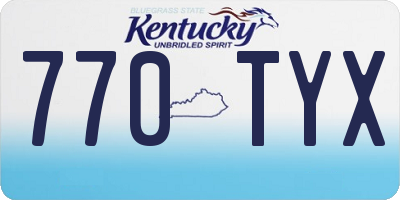 KY license plate 770TYX