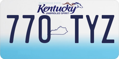 KY license plate 770TYZ