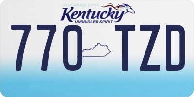 KY license plate 770TZD